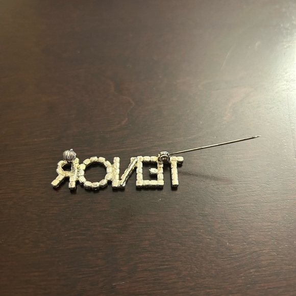 Silver Rhinestone TENOR Brooch - Picture 3 of 6